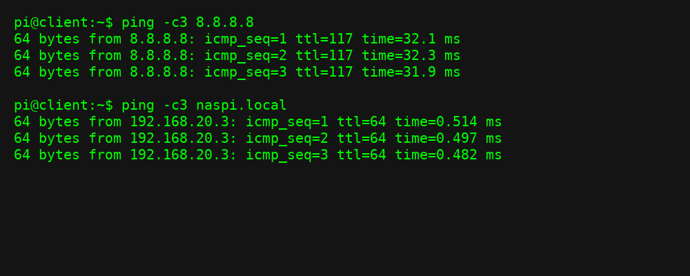Terminal: Ping Tests