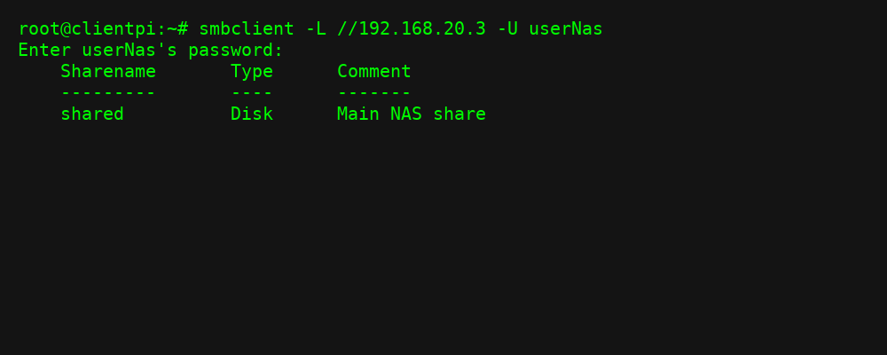Terminal: SMB Share Test